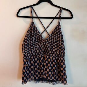 ANTHROPOLOGY Mixed Pattern Tank Top - Size L